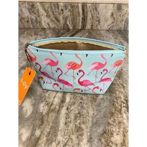 Makeup Bag Blue Flamingos #pouch #tropical